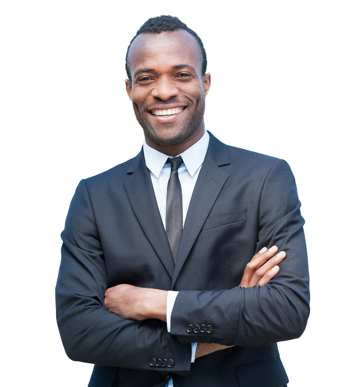 Male leader wearing suit